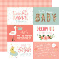 Echo Park - Baby Girl Collection - 12 x 12 Double Sided Paper - 6 x 4 Journaling Cards