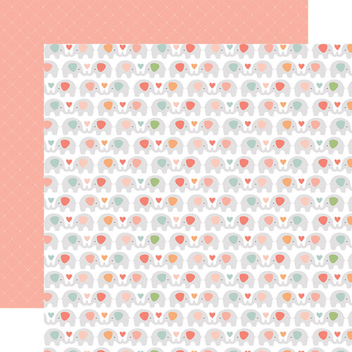 Echo Park - Baby Girl Collection - 12 x 12 Double Sided Paper - Sweet Elephants