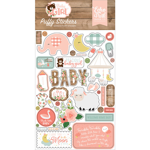 Echo Park - Baby Girl Collection - Puffy Stickers