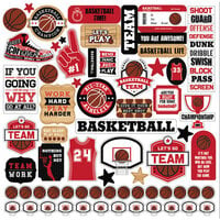 Echo Park - Basketball Collection - 12 x 12 Cardstock Stickers - Elements