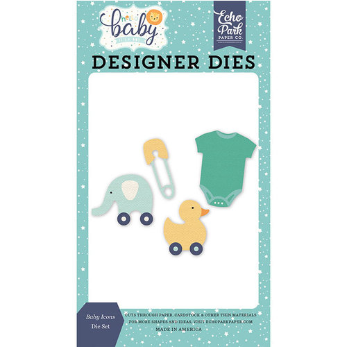 Echo Park - Hello Baby Boy Collection - Designer Dies - Baby Icons