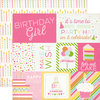 Echo Park - Birthday Collection - Girl - 12 x 12 Double Sided Paper - Journaling Cards