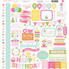 Echo Park - Birthday Collection - Girl - 12 x 12 Cardstock Stickers - Elements