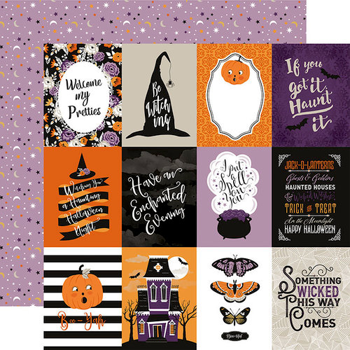 Echo Park - Bewitched Collection - Halloween - 12 x 12 Double Sided Paper - 3 x 4 Journaling Cards