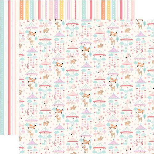 Echo Park - Hello Baby Girl Collection - 12 x 12 Double Sided Paper - Girl Mobiles