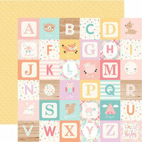 Echo Park - Hello Baby Girl Collection - 12 x 12 Double Sided Paper - Girl Alphabet Blocks