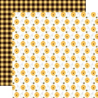 Echo Park - Bee Happy Collection - 12 x 12 Double Sided Paper - Busy Beehive