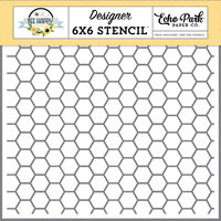 Echo Park - Bee Happy Collection - 6 x 6 Stencils - Beehive Hexagon