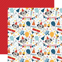 Echo Park - Birthday Boy Collection - 12 x 12 Double Sided Paper - Puppy Party