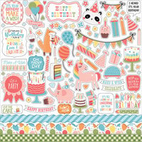 Echo Park - Birthday Girl Collection - 12 x 12 Cardstock Stickers - Elements