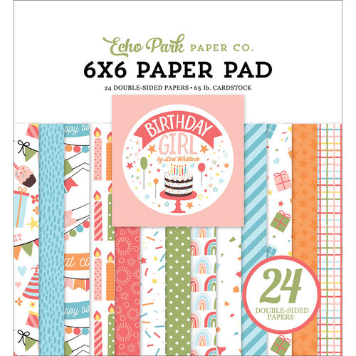 Echo Park Let's Party 6x6 Paper Pad 24 Double-sided Sheets Birthday 
