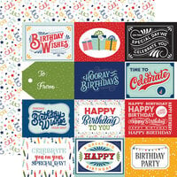 Echo Park - Birthday Salutations Collection - 12 x 12 Double Sided Paper - 3 x 4 Journaling Cards