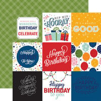 Echo Park - Birthday Salutations Collection - 12 x 12 Double Sided Paper - 4 x 4 Journaling Cards