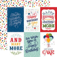 Echo Park - Birthday Salutations Collection - 12 x 12 Double Sided Paper - 4 x 6 Journaling Cards