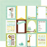 Echo Park - Bundle of Joy Collection - Boy - 12 x 12 Double Sided Paper - Boy Journaling Cards