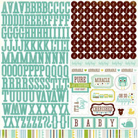 Echo Park - Bundle of Joy Collection - Boy - 12 x 12 Cardstock Stickers - Alphabet