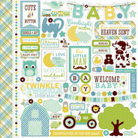 Echo Park - Bundle of Joy New Addition Collection - Boy - 12 x 12 Cardstock Stickers - Elements