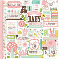 Echo Park - Bundle of Joy Collection - Girl - 12 x 12 Cardstock Stickers - Elements