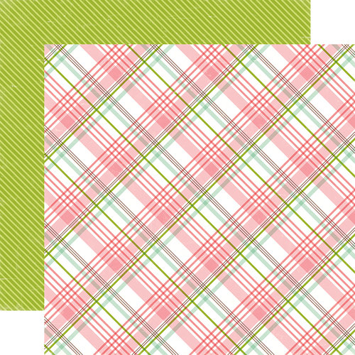 Echo Park - Bundle of Joy New Addition Collection - Girl - 12 x 12 Double Sided Paper - Baby Girl Plaid