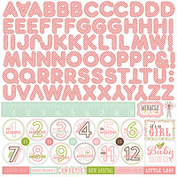 Echo Park - Bundle of Joy New Addition Collection - Girl - 12 x 12 Cardstock Stickers - Alphabet