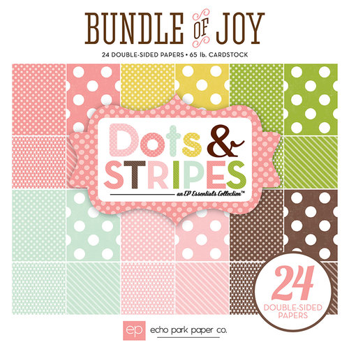 Echo Park - Bundle of Joy New Addition Collection - Girl - 6 x 6 Paper Pad - Dots and Stripes