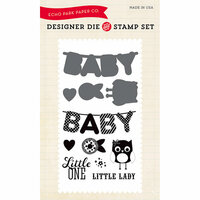 Echo Park - Bundle of Joy New Addition Collection - Girl - Designer Die and Clear Acrylic Stamp Set - Little One