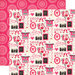 Echo Park - Blowing Kisses Collection - 12 x 12 Double Sided Paper - Valentine Icons
