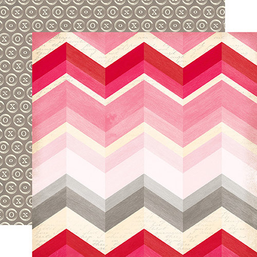 Echo Park - Blowing Kisses Collection - 12 x 12 Double Sided Paper - Large Chevron
