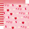 Echo Park - Blowing Kisses Collection - 12 x 12 Double Sided Paper - Valentine Bunting