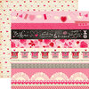 Echo Park - Blowing Kisses Collection - 12 x 12 Double Sided Paper - Valentine Borders