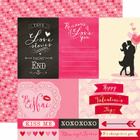 Echo Park - Blowing Kisses Collection - 12 x 12 Double Sided Paper - 4 x 6 Journaling Cards