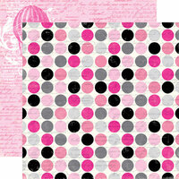 Echo Park - Be Mine Collection - Valentine - 12 x 12 Double Sided Paper - Script Polka Dots