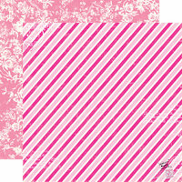 Echo Park - Be Mine Collection - Valentine - 12 x 12 Double Sided Paper - Airmail Stripe