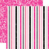 Echo Park - Be Mine Collection - Valentine - 12 x 12 Double Sided Paper - Sweet Stripes