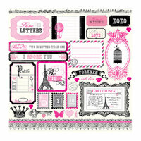 Echo Park - Be Mine Collection - Valentine - 12 x 12 Cardstock Stickers - Element Stickers