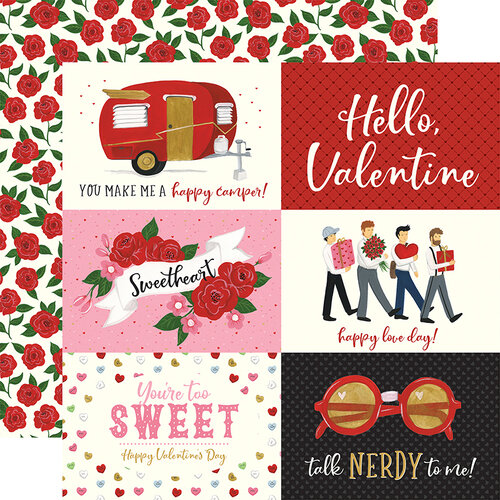 Echo Park - Be My Valentine Collection - 12 x 12 Double Sided Paper - 6 x 4 Journaling Cards