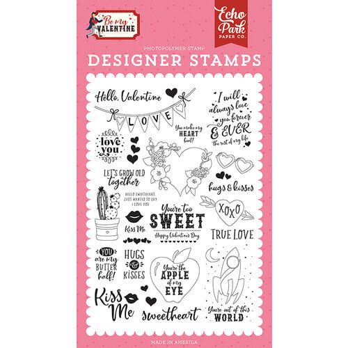 Echo Park - Be My Valentine Collection - Clear Photopolymer Stamps - Hello Valentine