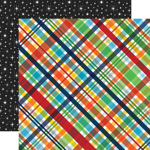Echo Park - Blast Off Collection - 12 x 12 Double Sided Paper - Explore Plaid