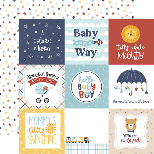 Echo Park - Baby On Board - Boy Collection - 12 x 12 Double Sided Paper - 4 x 4 Journaling Cards