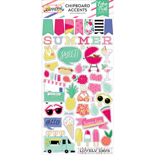Echo Park - Best Summer Ever Collection - Chipboard Stickers - Accents