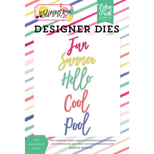 Echo Park - Best Summer Ever Collection - Designer Dies - Cool Summer Word