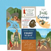 Echo Park - Bible Stories Collection - David and Goliath - 12 x 12 Double Sided Paper - Journaling Cards