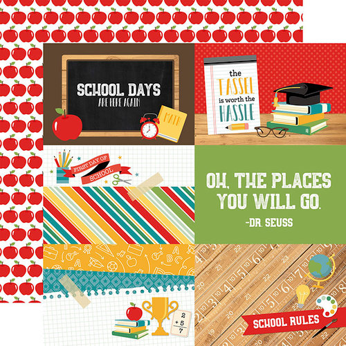 Echo Park - Back to School Collection - 12 x 12 Double Sided Paper - 4 x 6 Journaling Cards