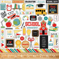Echo Park - Back to School Collection - 12 x 12 Cardstock Stickers - Elements