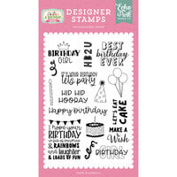 Echo Park - A Birthday Wish Girl Collection - Clear Photopolymer Stamps - HB2U