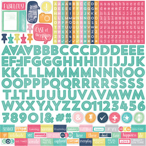 Echo Park - Creative Agenda Collection - 12 x 12 Cardstock Stickers - Alphabet