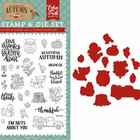 Echo Park - Celebrate Autumn Collection - Designer Die and Clear Acrylic Stamp Set - Nuts About You