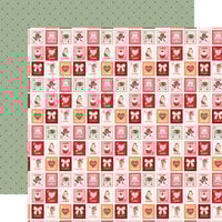 Carta Bella Paper - Be Mine Collection - 12 X 12 Double Sided Paper - Love Mail Postage Stamps