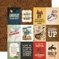 Carta Bella Paper - Cowboys Collection - 12 x 12 Double Sided Paper - 3x4 Journaling Cards
