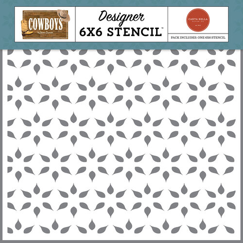 Carta Bella Paper - Cowboys Collection - 6 x 6 Stencils - Best Of The West Flower